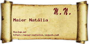 Maier Natália névjegykártya